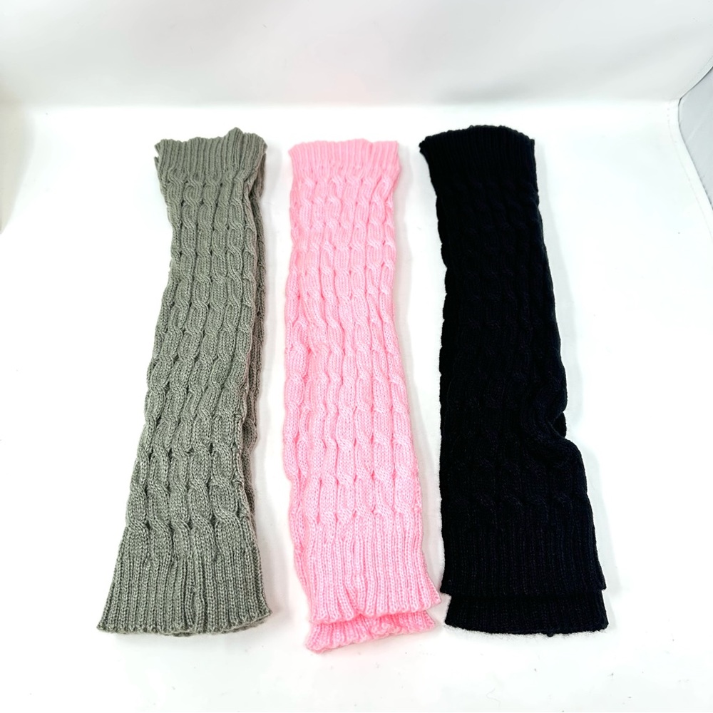 Socks Bundle Of 3 Pack Lady’s Leg Warmers Knee High Knit Crochet.